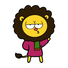cartoon bored lion
