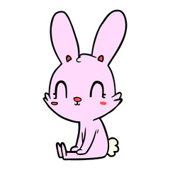 cute cartoon rabbit sitting
