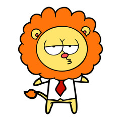 cartoon bored lion office worker