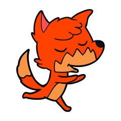 friendly cartoon fox running