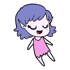 happy cartoon elf girl