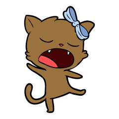 Obraz na płótnie Canvas cartoon singing cat