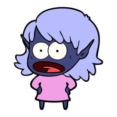 cartoon shocked elf girl