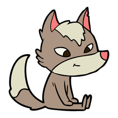 friendly cartoon wolf