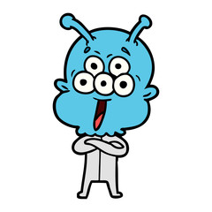 happy cartoon alien