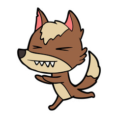 angry wolf running