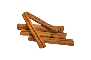 cinnamon sticks on white background