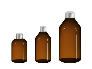 Brown drug bottle isolated on white, vector design
