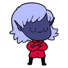happy cartoon elf girl