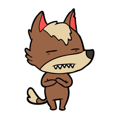 cartoon wolf showing teeth