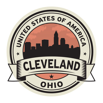 Stamp or label with name of Cleveland, Ohio