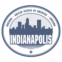 Stamp or label with name of Indianapolis, Indiana