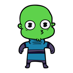 cartoon weird bald spaceman