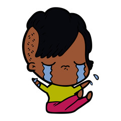 cartoon crying girl