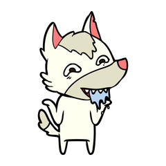 cartoon hungry wolf