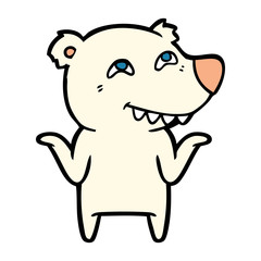 cartoon polar bear showing teeth