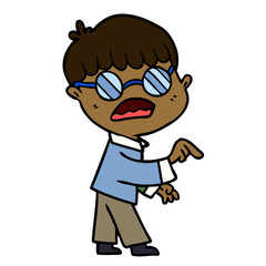 Fototapeta premium cartoon boy wearing spectacles