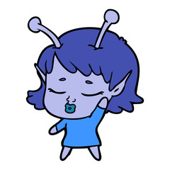 cute alien girl cartoon