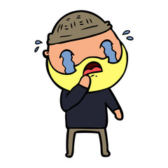 cartoon bearded man crying