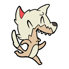 laughing fox running away