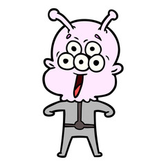happy cartoon alien