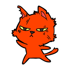tough cartoon cat