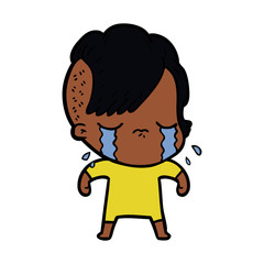 cartoon crying girl