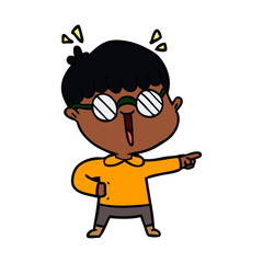 cartoon boy wearing spectacles