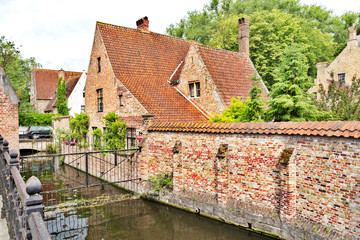 medieval street in Bruges, Belgium