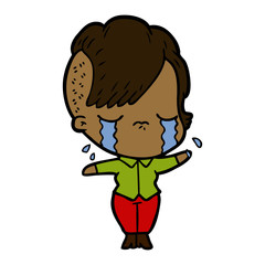 cartoon crying girl