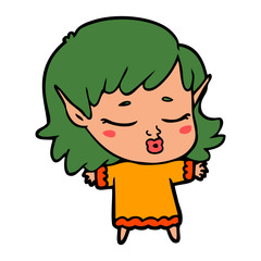 pretty cartoon elf girl
