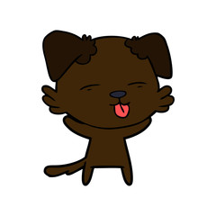 cartoon dog sticking out tongue