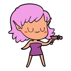 happy cartoon elf girl