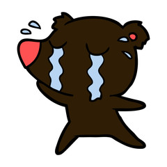 cartoon crying bear