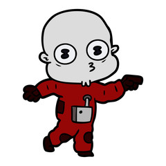 cartoon weird bald spaceman