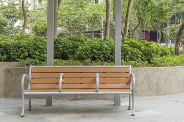 One brown iron paddles in the park.