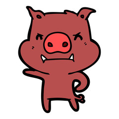 angry cartoon pig