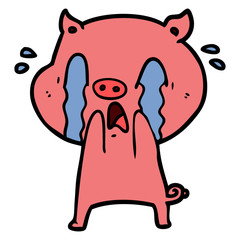 crying pig cartoon