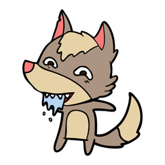 cartoon hungry wolf
