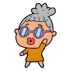 cartoon woman wearing spectacles