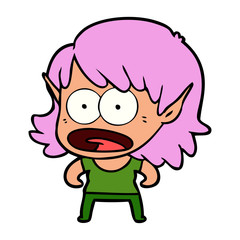 cartoon shocked elf girl