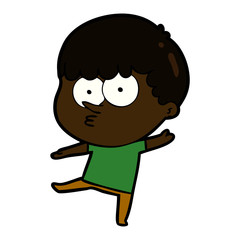 cartoon curious boy