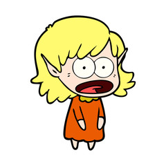 cartoon shocked elf girl