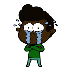 Obraz premium cartoon crying man