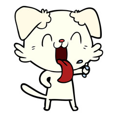 cartoon panting dog