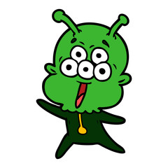 Fototapeta premium happy cartoon alien