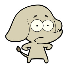 cartoon unsure elephant