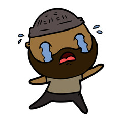 cartoon bearded man crying