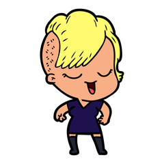 happy cartoon girl