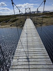 Crossing the river in Haradngervidda Norwau